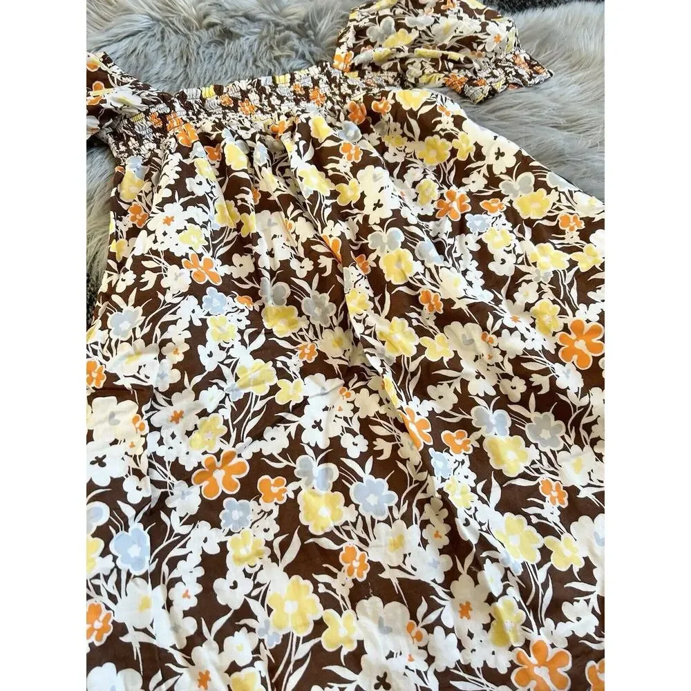 Tory Burch Printed‎ Smocked Mini Dress Size Medium (MSRP 278)